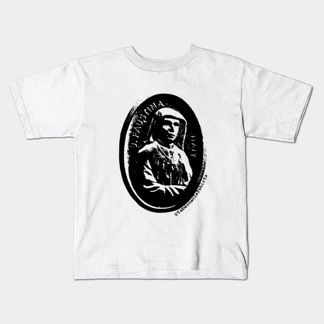 Saint Faustina Kids T-Shirt by tabernacletshirts